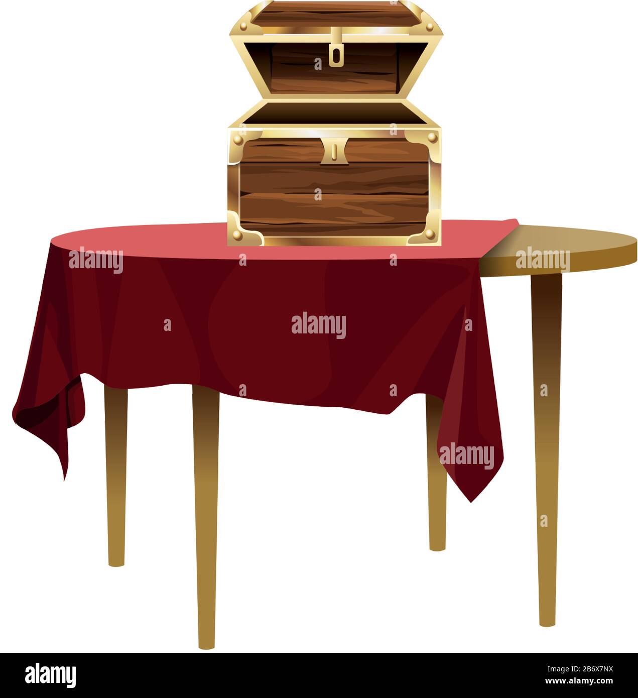 Closed wooden treasure chest lock Stock Vector Images - Alamy