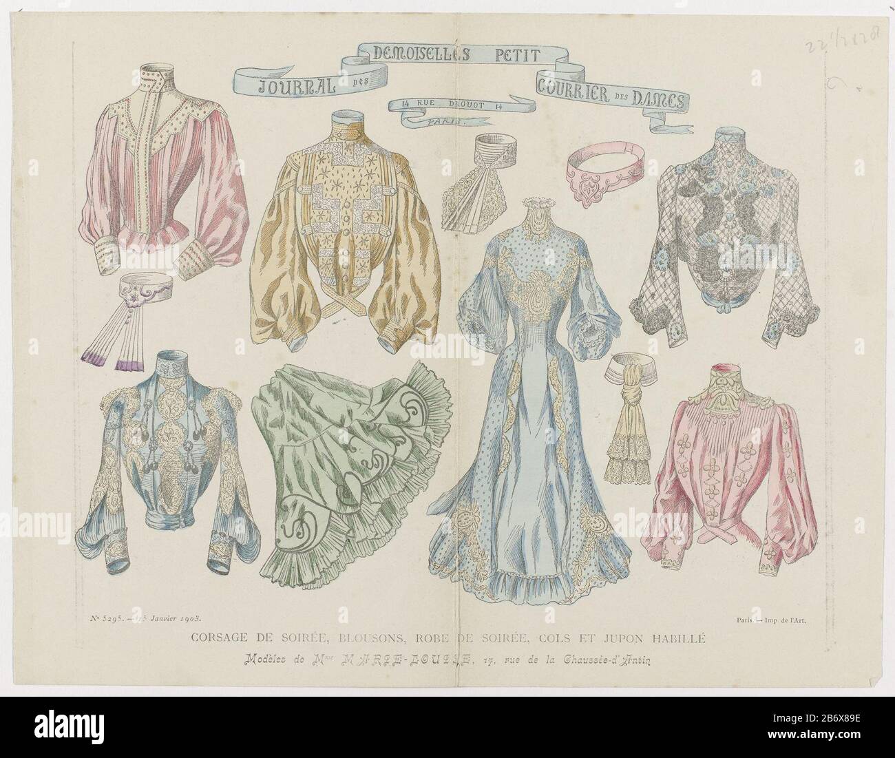 Bodice evening blouses evening gown collars and a petticoat or