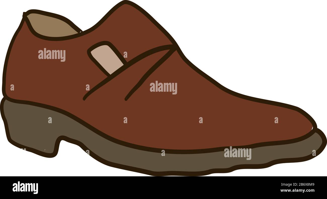 Brown shoe, illustration, vector on white background Stock Vector Image ...
