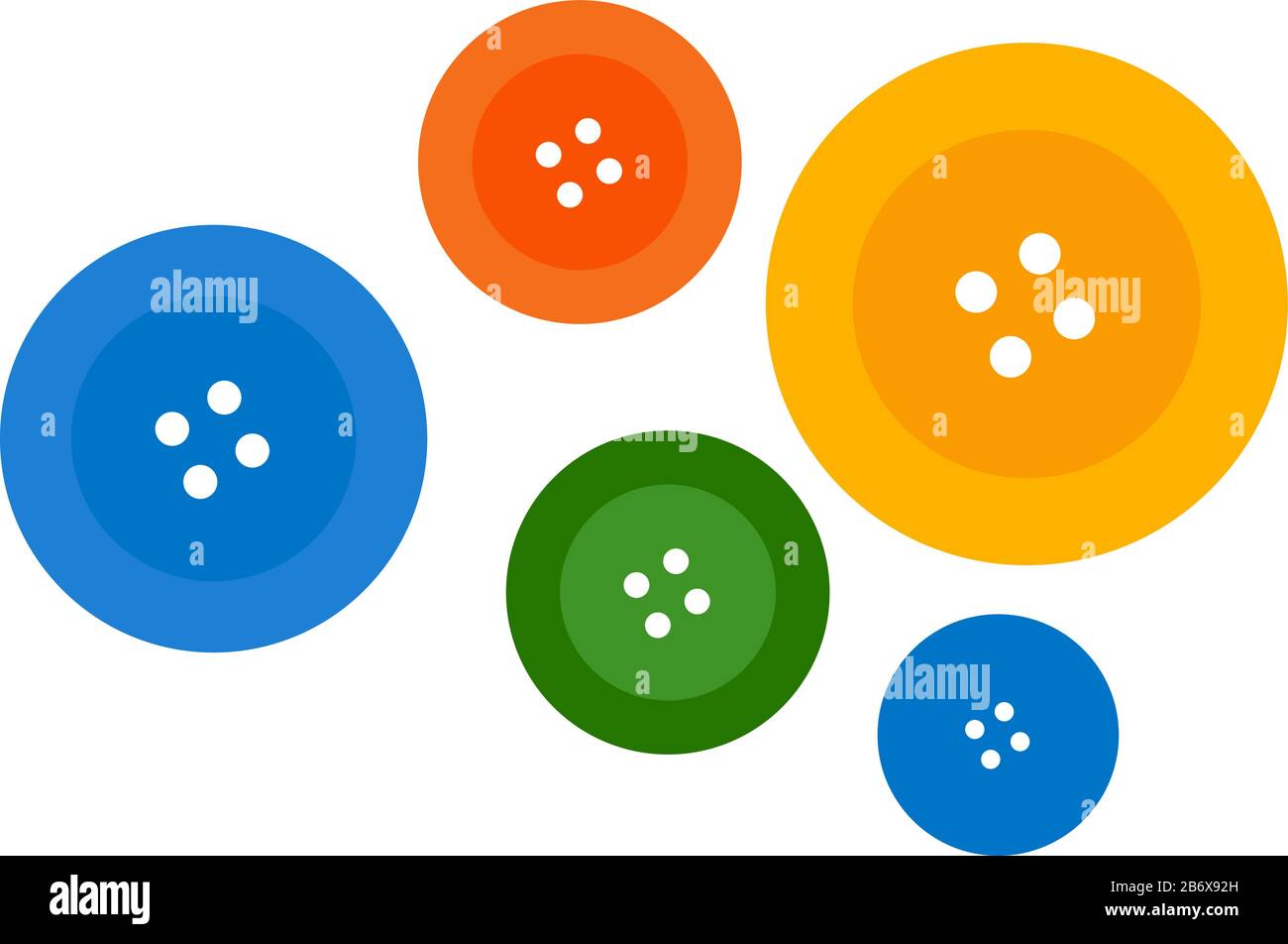 Colorful buttons, illustration, vector on white background. Stock Vector
