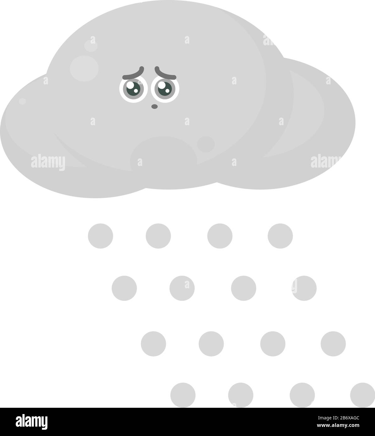 Snowing cloud, illustration, vector on white background. Stock Vector
