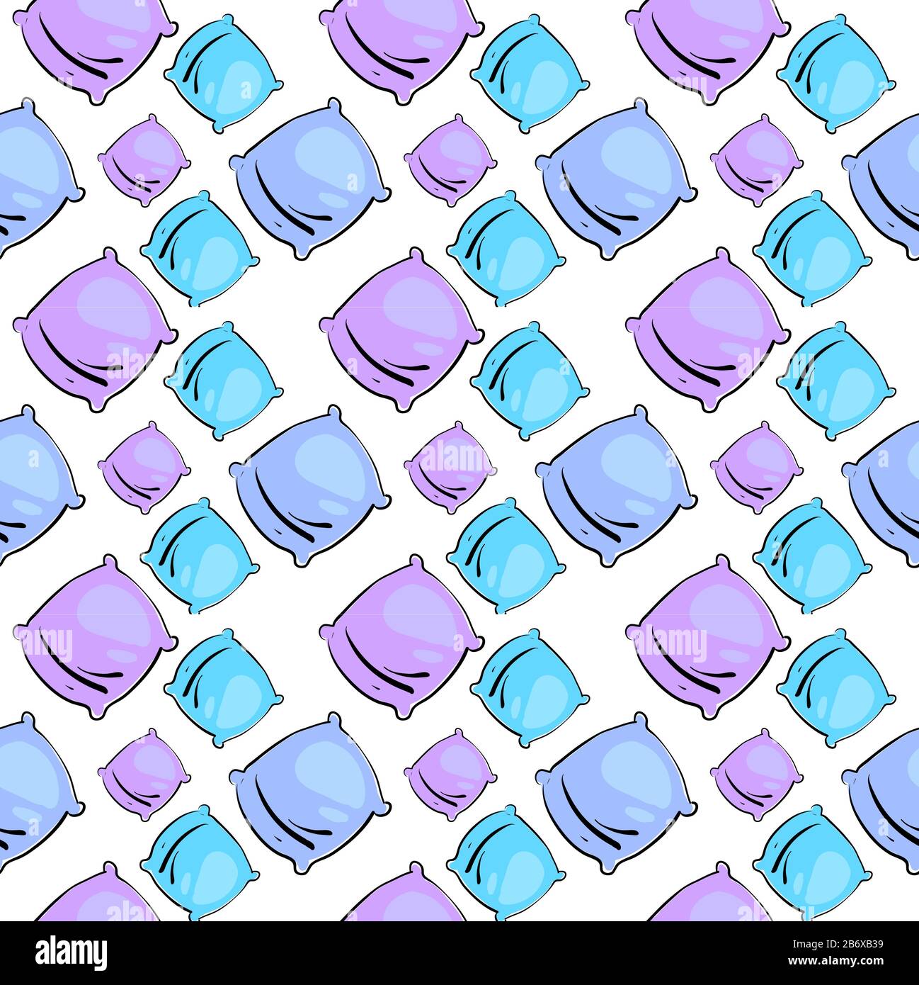 Pillows wallpaper, illustration, vector on white background Stock