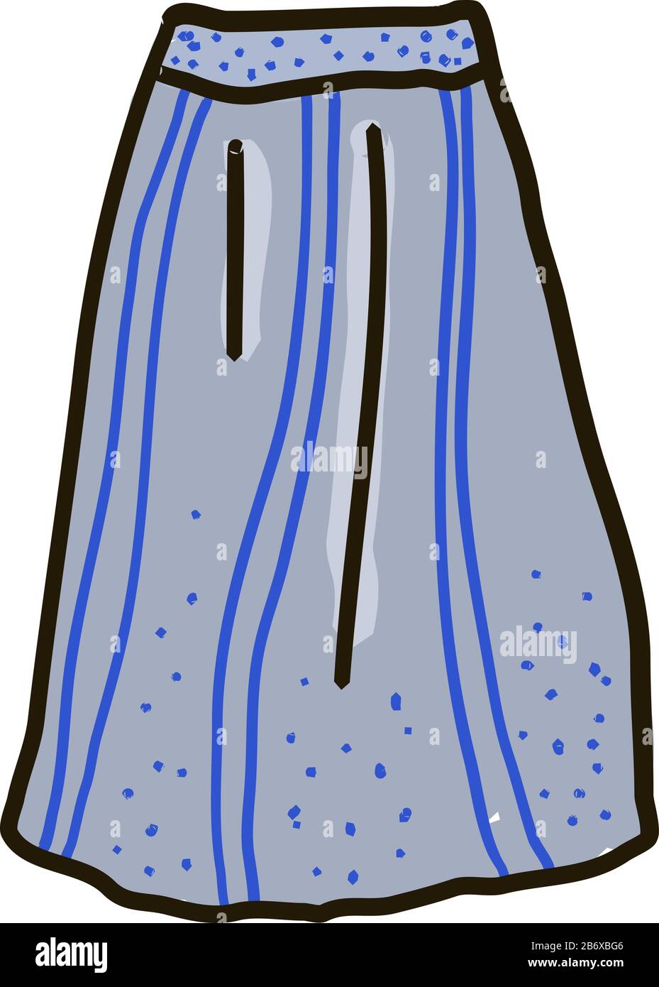 Blue skirt, illustration, vector on white background. Stock Vector