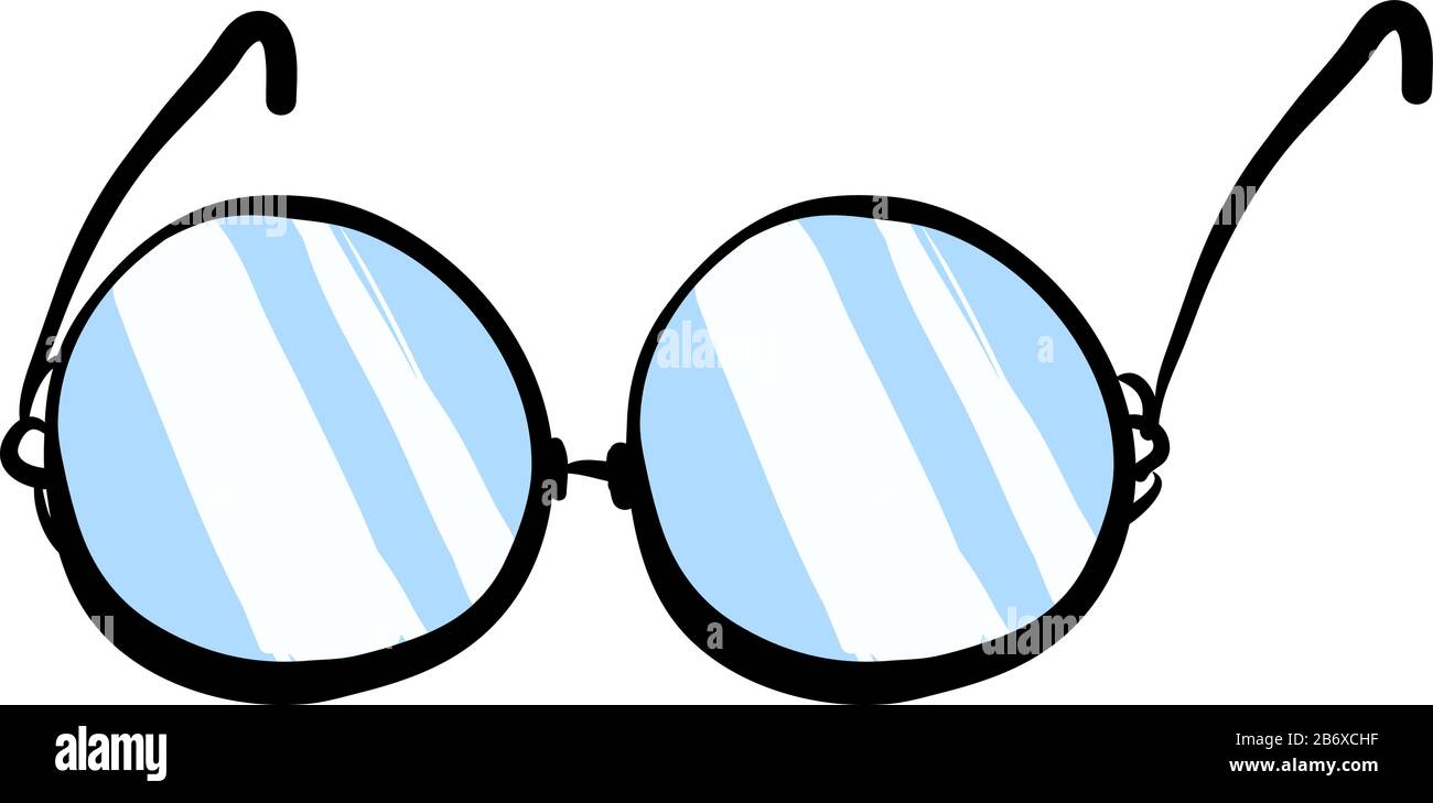 Round glasses, illustration, vector on white background. Stock Vector