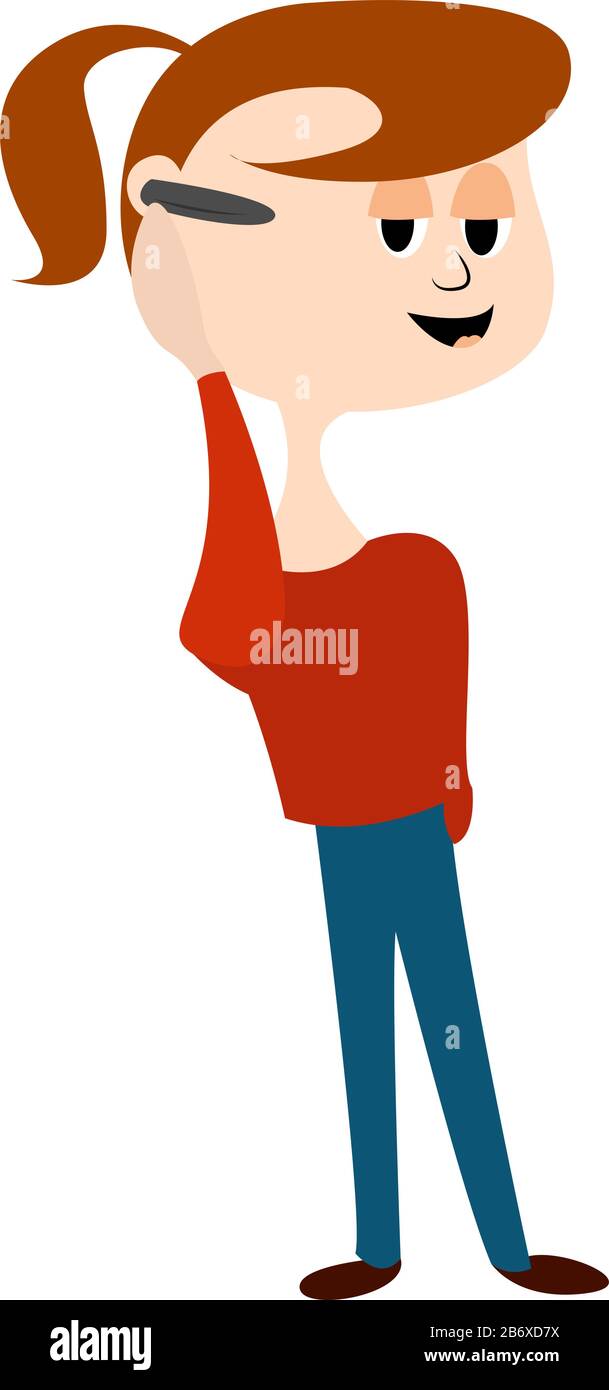 Bluetooth headphones, illustration, vector on white background. Stock Vector