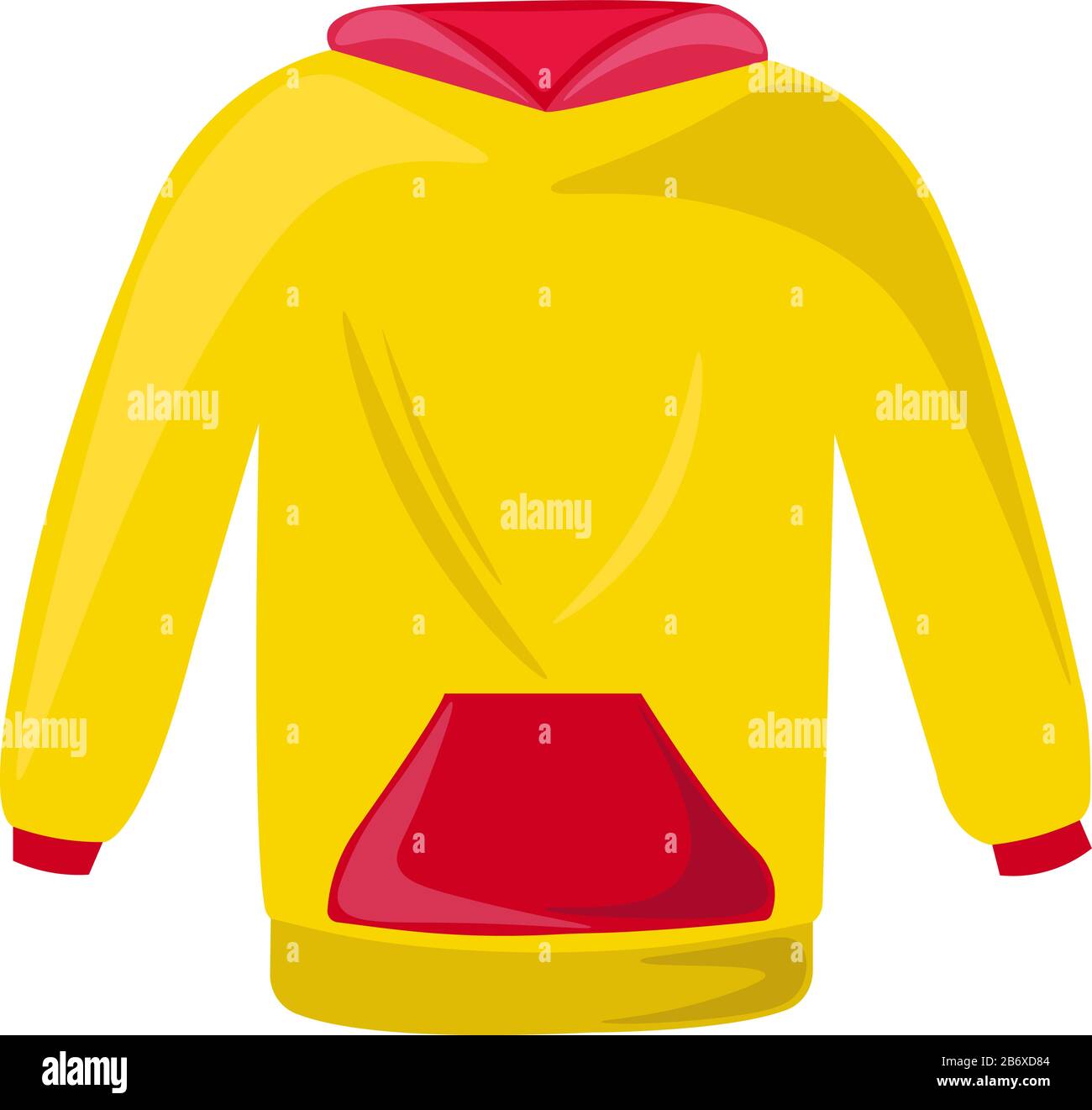 Yellow hoodie, illustration, vector on white background Stock Vector