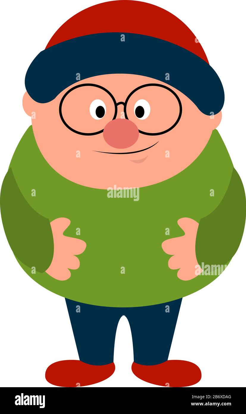 Young gnome, illustration, vector on white background. Stock Vector