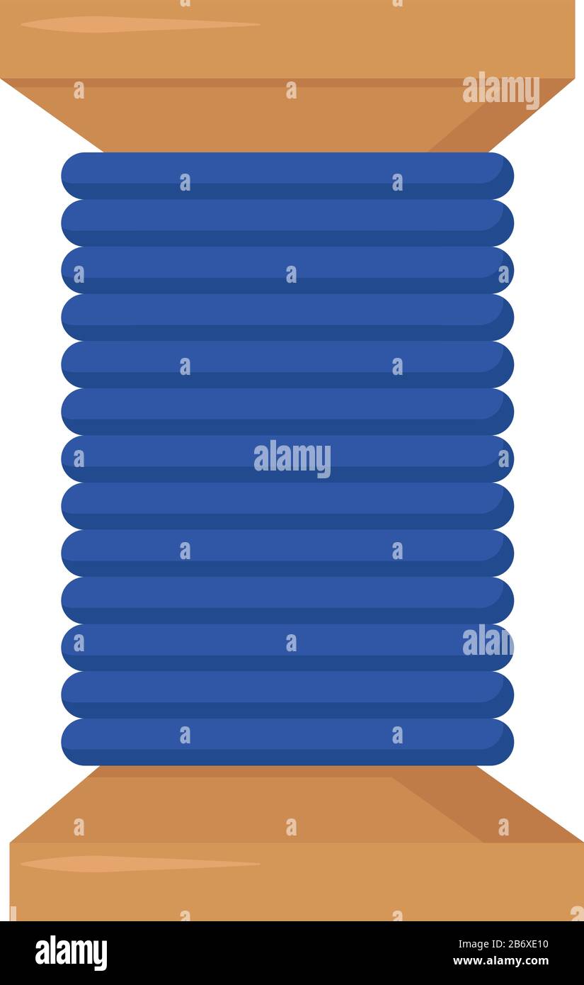 Blue spool, illustration, vector on white background. Stock Vector