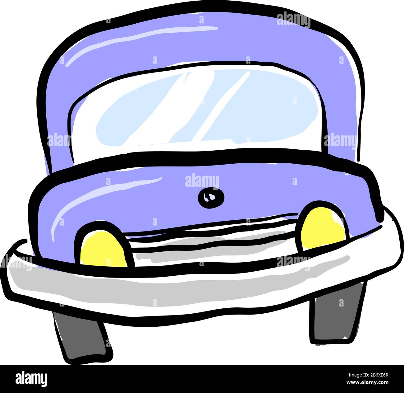 Purple car, illustration, vector on white background. Stock Vector