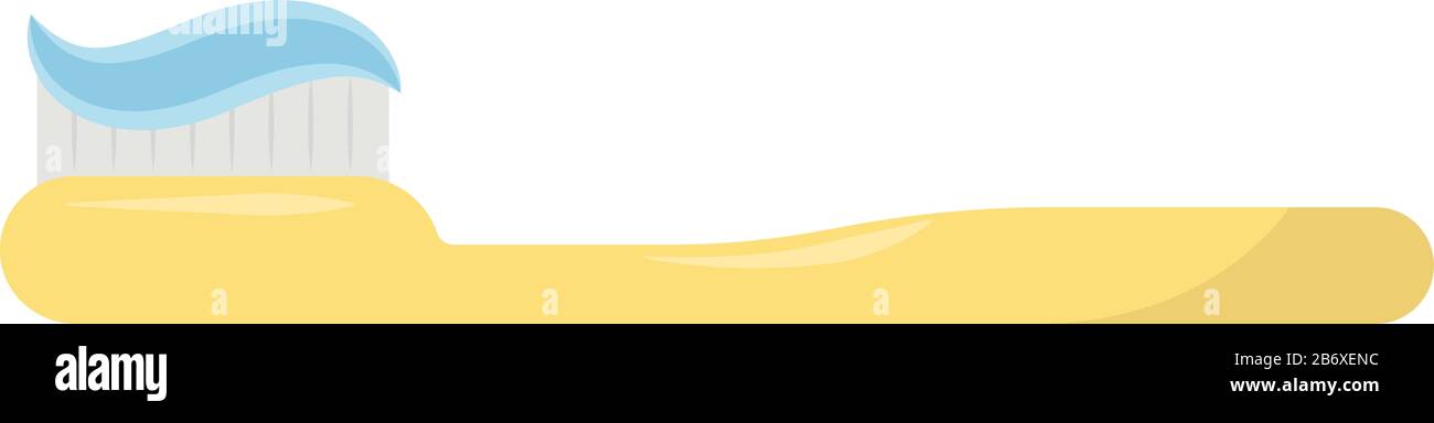 Toothbrush with toothpaste, illustration, vector on white background ...