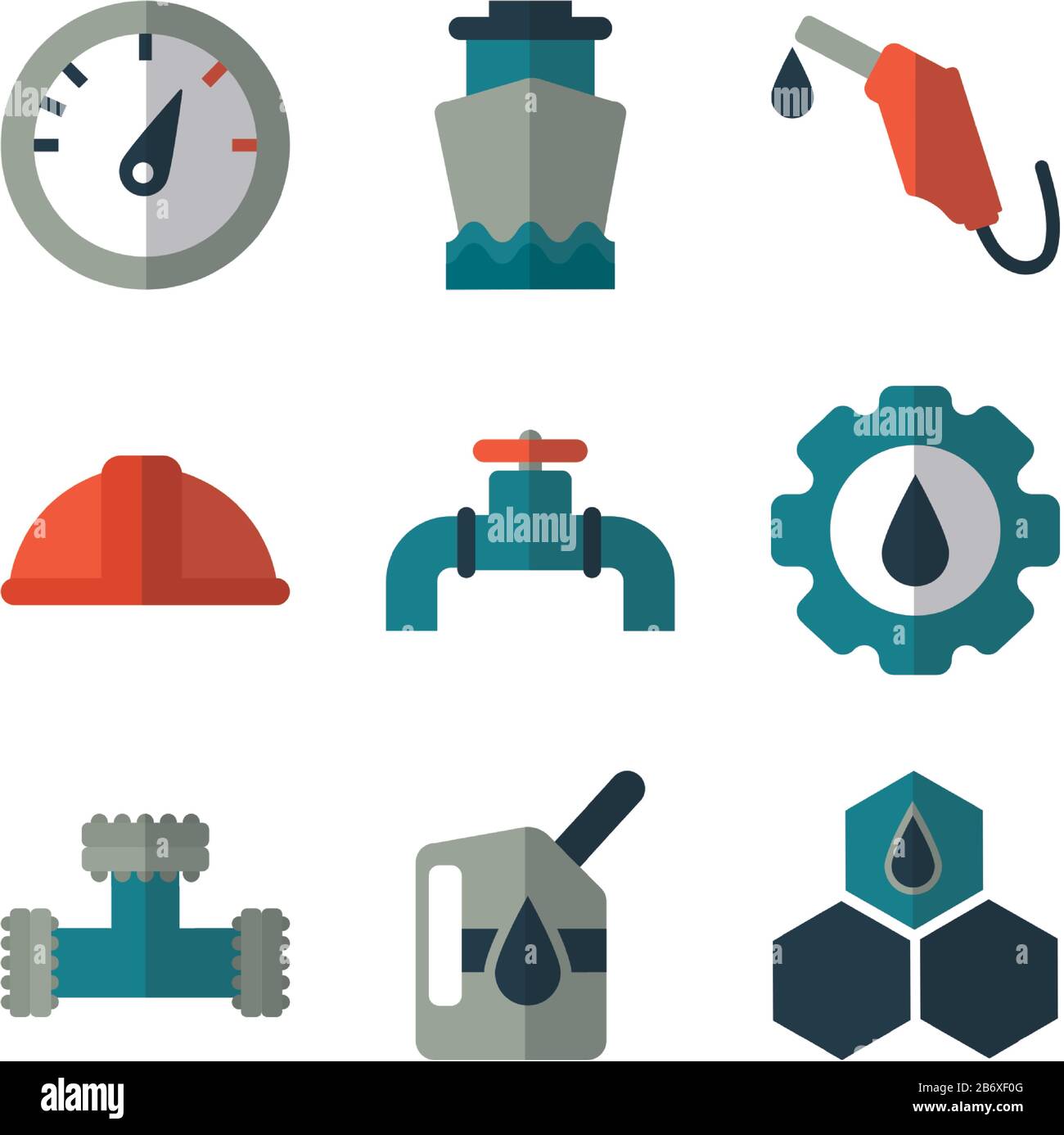 set of icons oil on white background vector illustration design Stock ...
