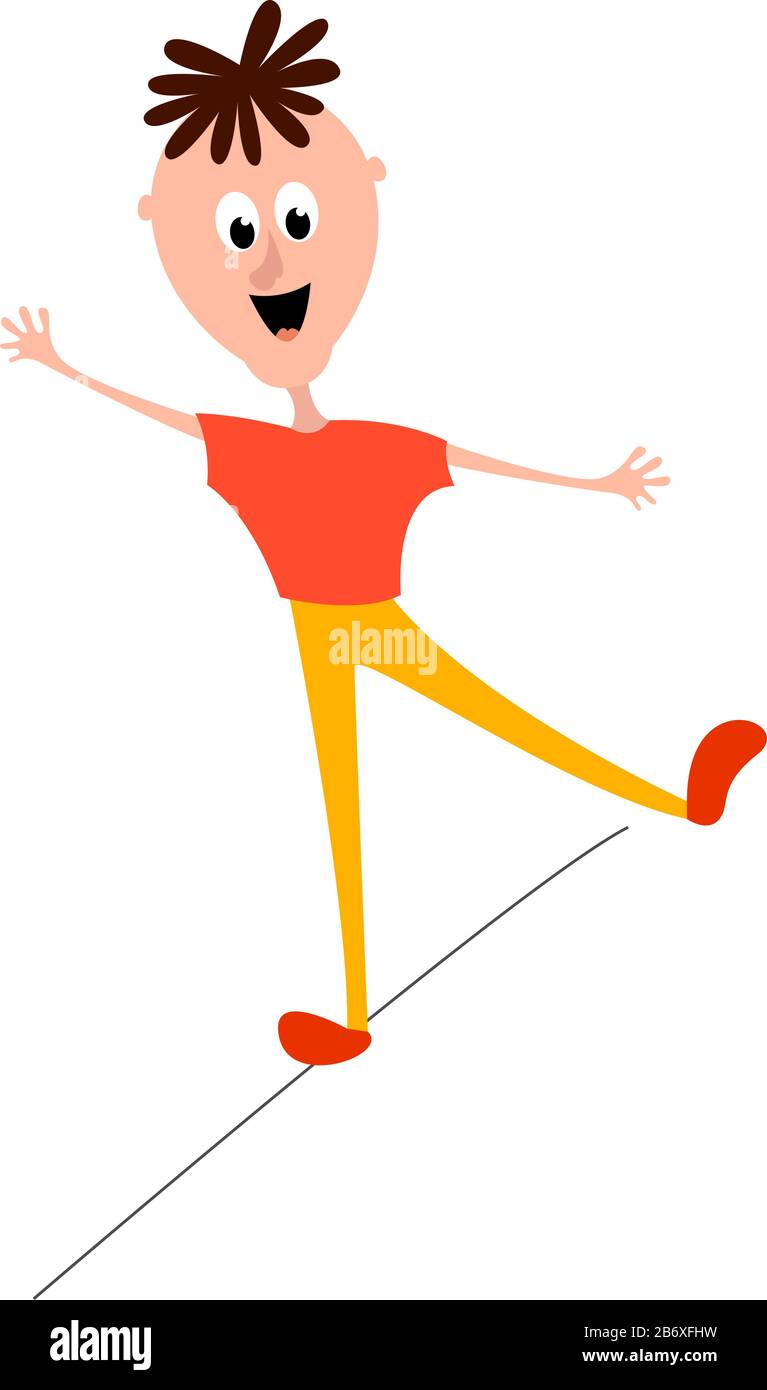 Tightrope walker, illustration, vector on white background Stock Vector  Image & Art - Alamy