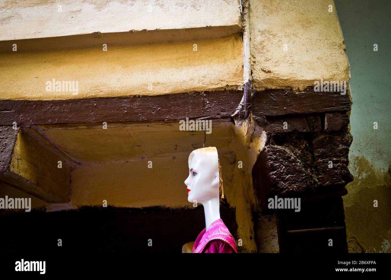 A mannequin with half a head in Fes, Morocco Stock Photo
