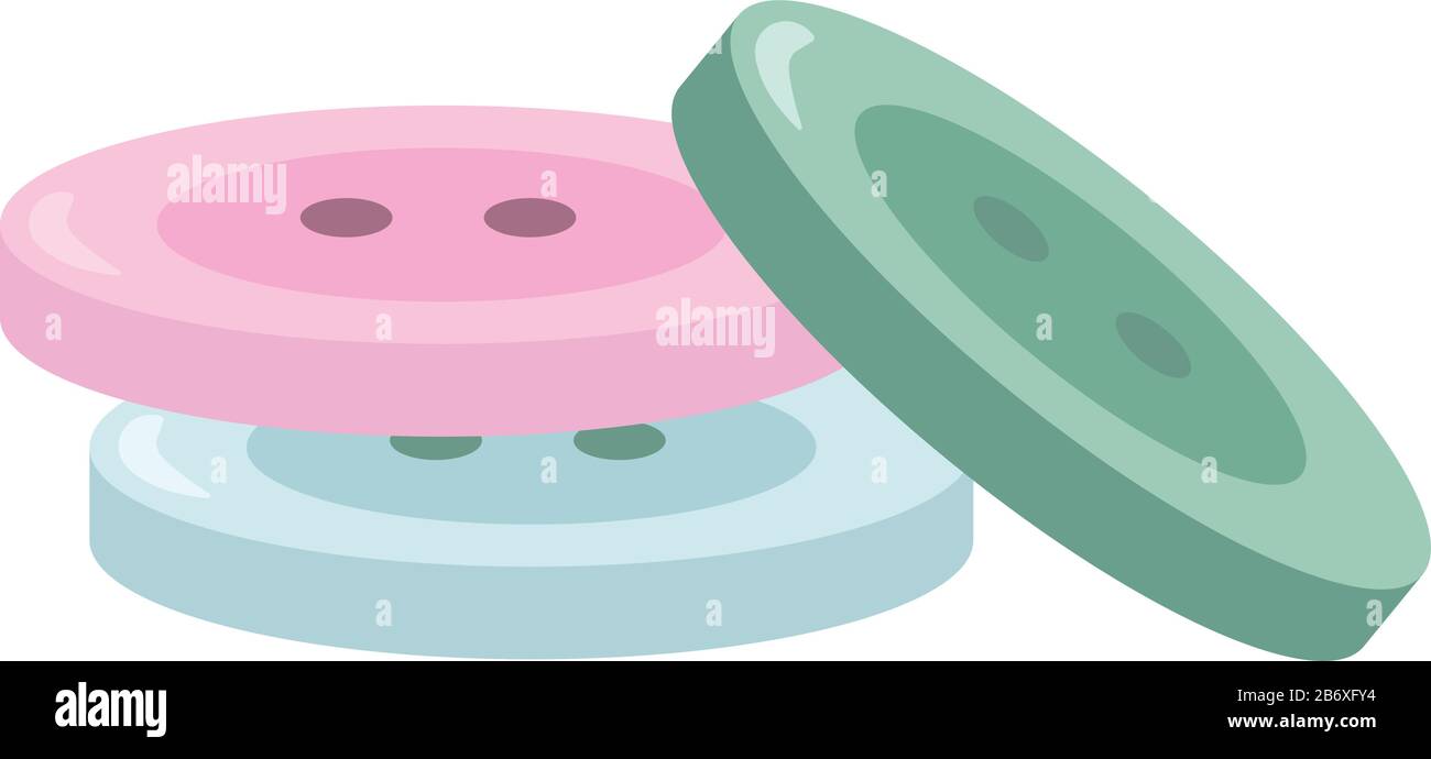 Colored buttons, illustration, vector on white background. Stock Vector