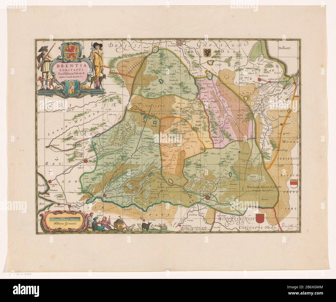 Kaart van Drenthe Drentia comitatus transisulaniae tabula II (titel op object) Top left title Kaart van Drenthe Drentia comitatus transisulaniae tabula II (titel op object) Top left title