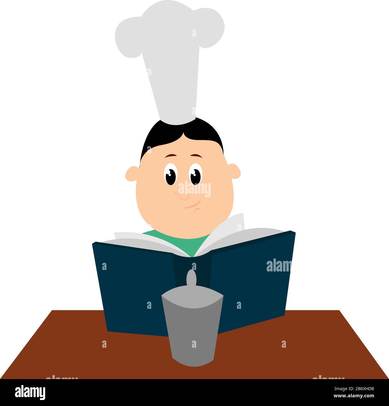 Cook book, illustration, vector on white background. Stock Vector
