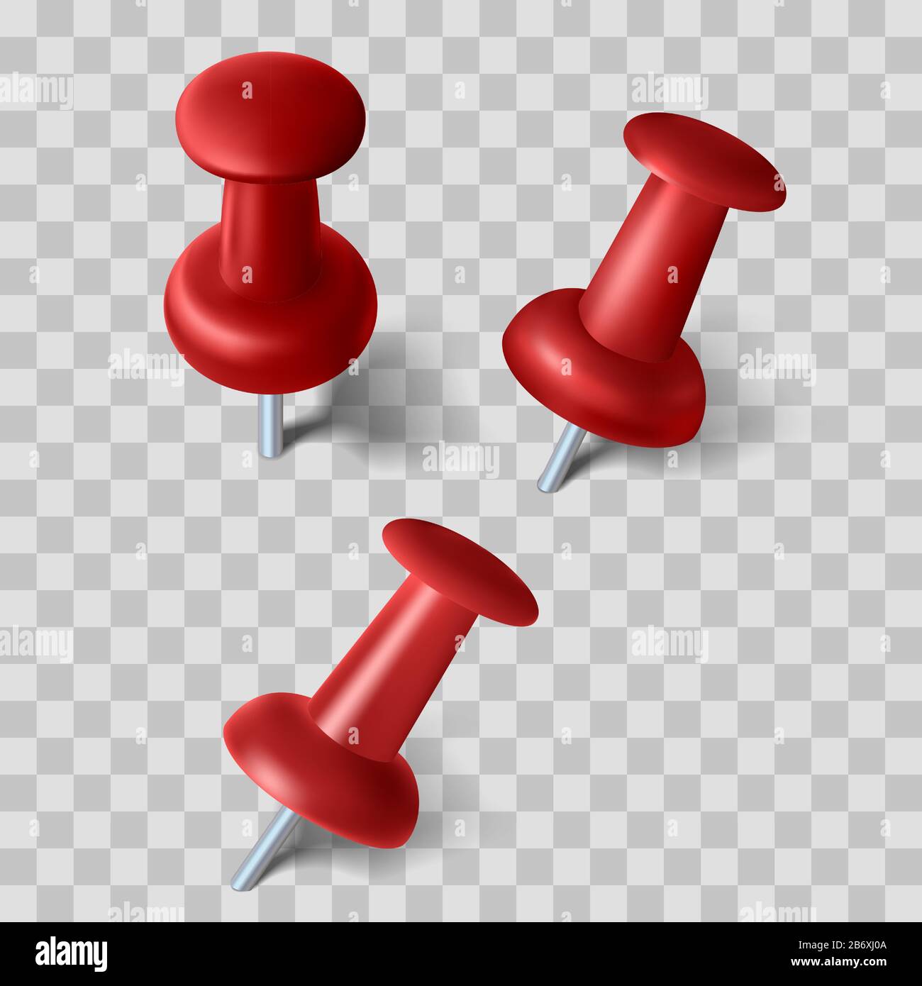 set of realistic pin with shadow, vector illustration Stock Vector ...