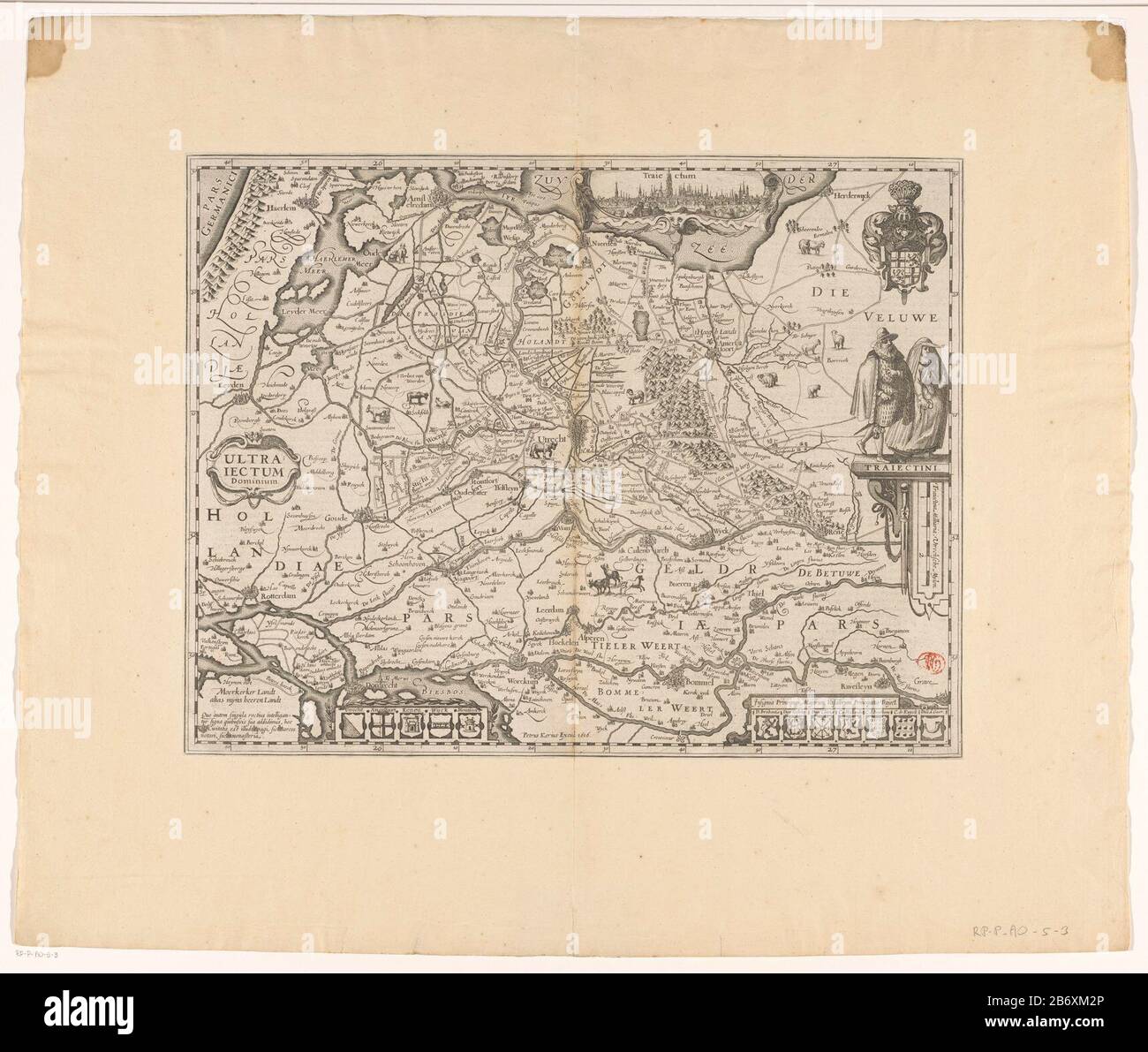 Kaart van de provincie Utrecht Ultraiectum dominium (titel op object) Map of the area between the Zuiderzee and Bommeler Stock Photo