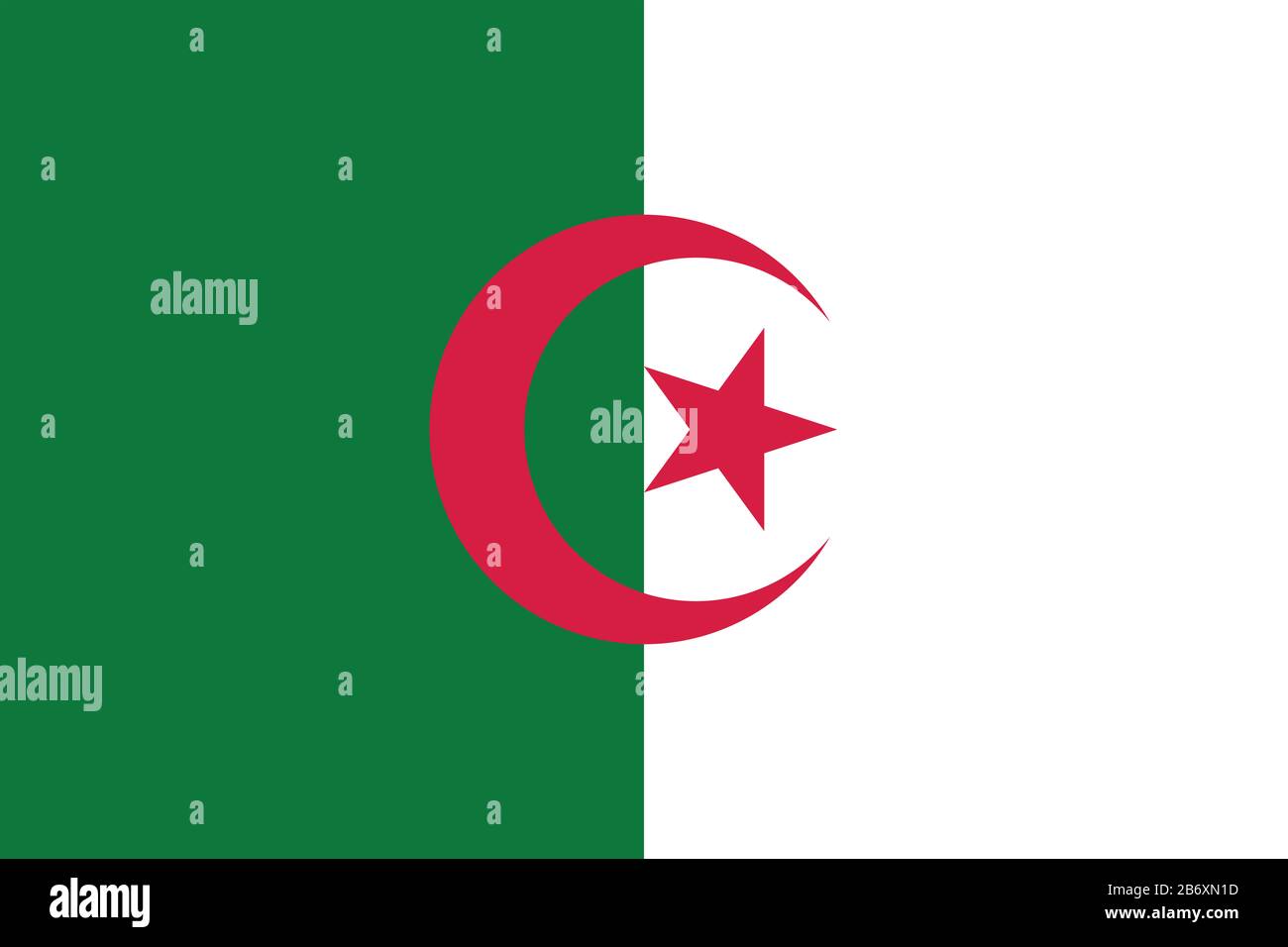 Flag of Algeria - Algerian flag standard ratio - true RGB color mode Stock Photo