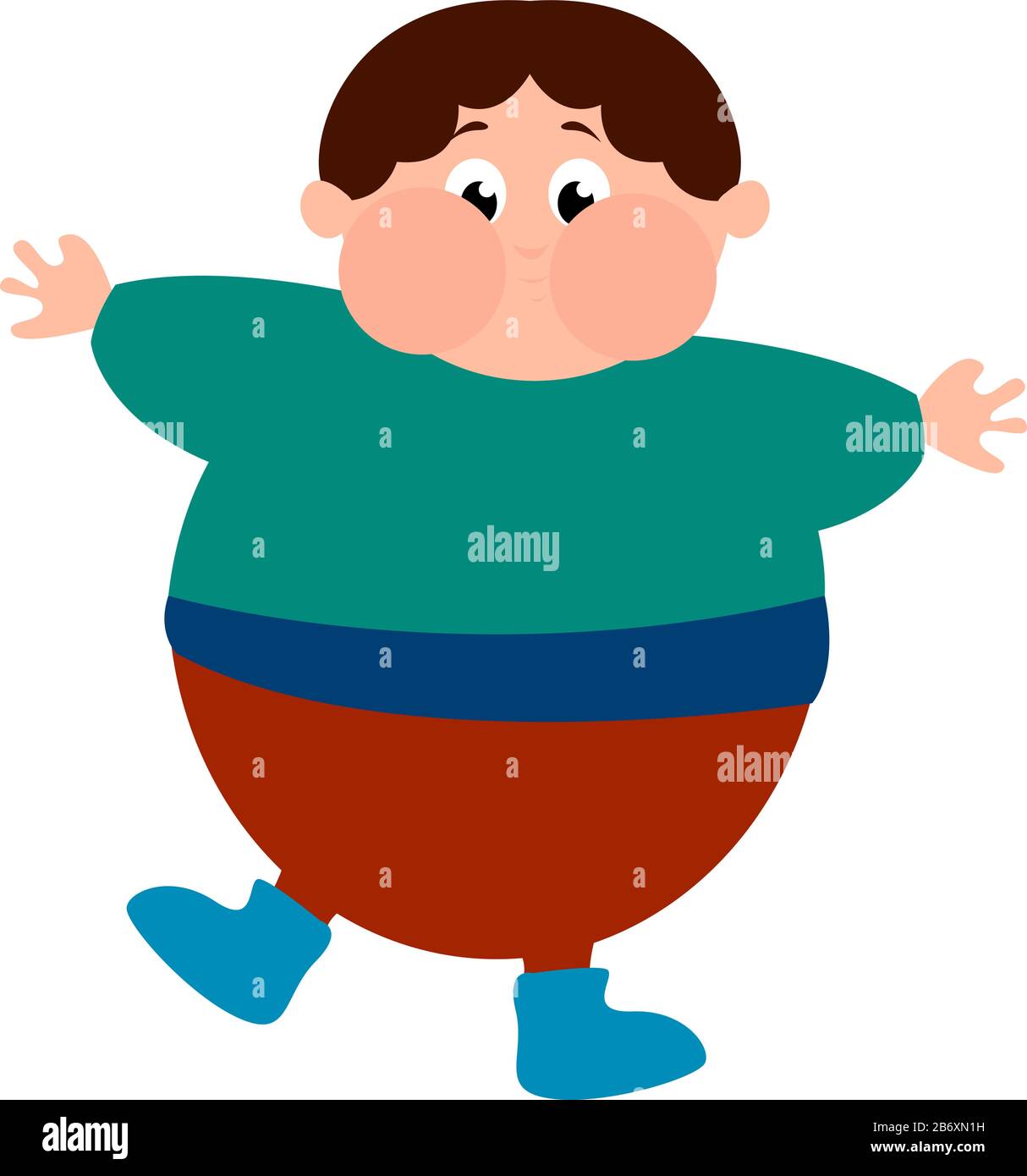 Chubby boy, illustration, vector on white background Stock Vector Image &  Art - Alamy