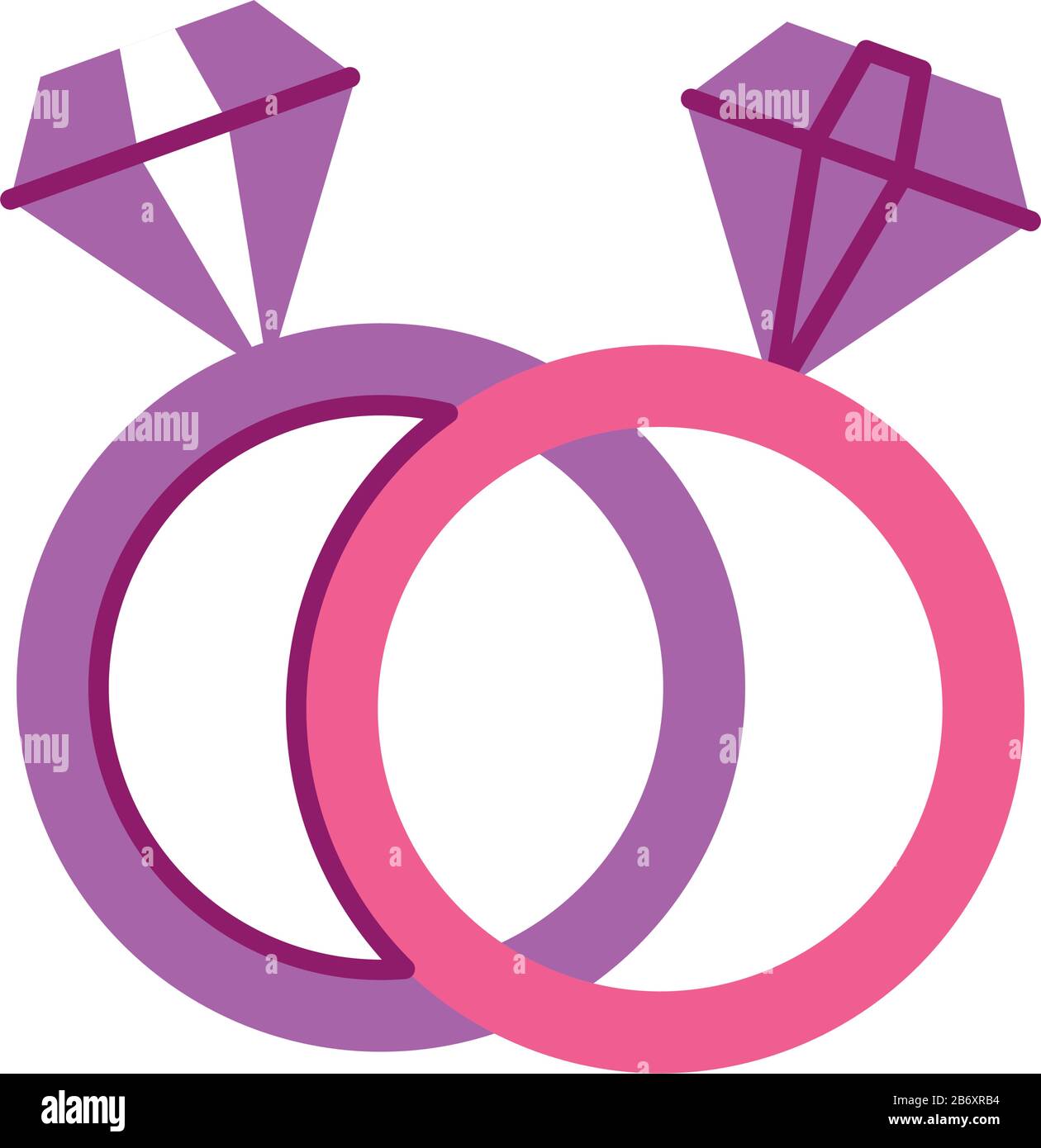 diamond rings, line style and color vector illustration design Stock