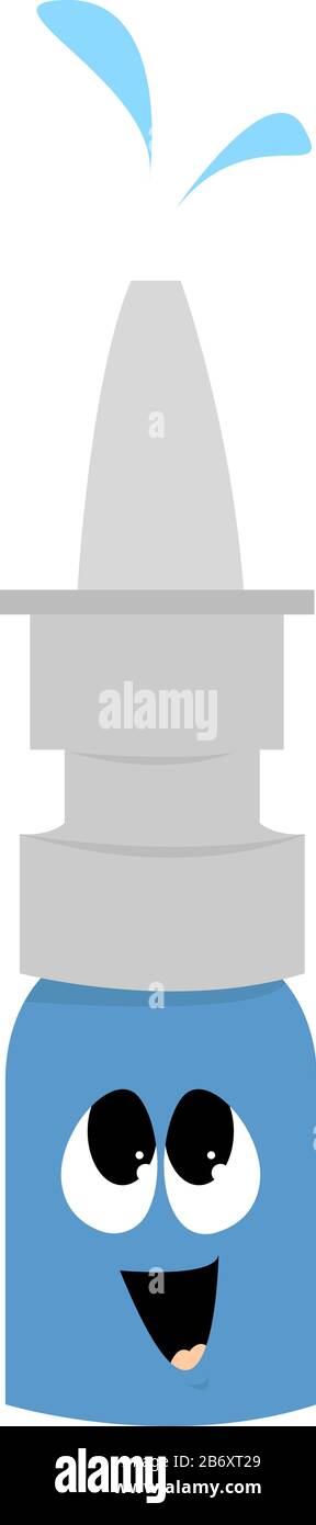 Nasal spray, illustration, vector on white background. Stock Vector