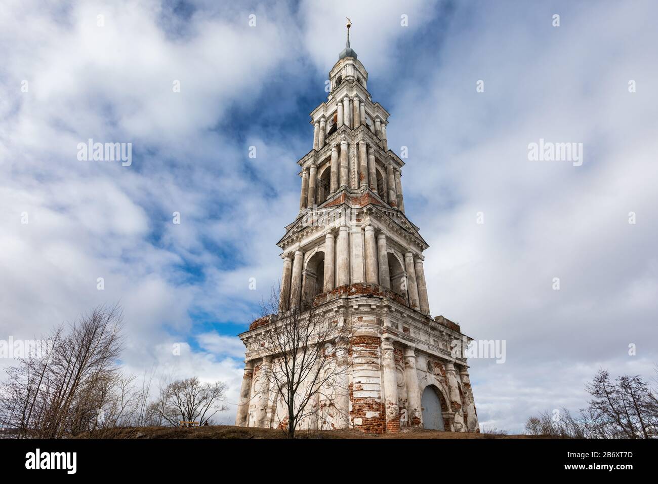 Kalyazin bell tower spring landscape russia Stock Photo