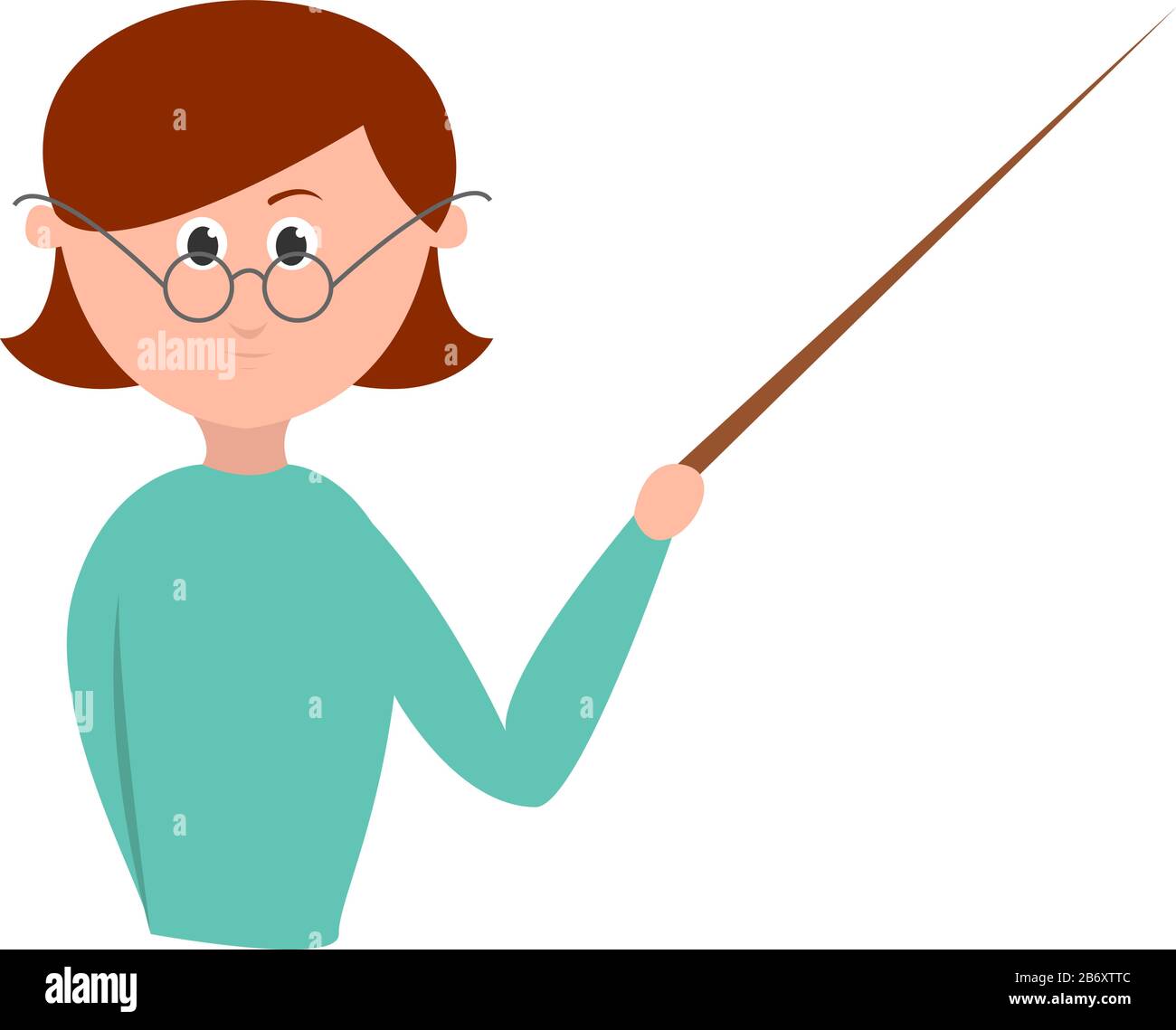 Teacher at school, illustration, vector on white background Stock ...