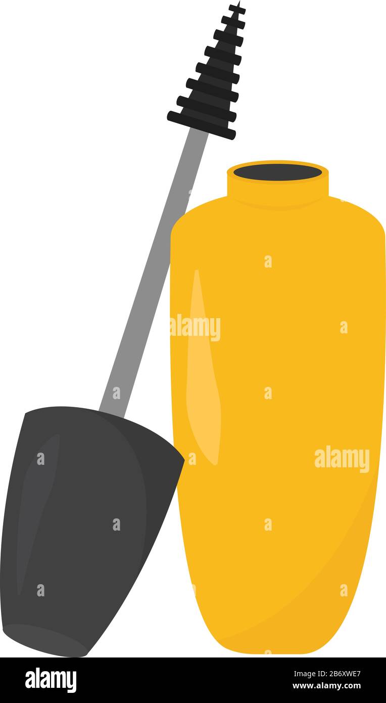 Yellow mascara, illustration, vector on white background Stock Vector