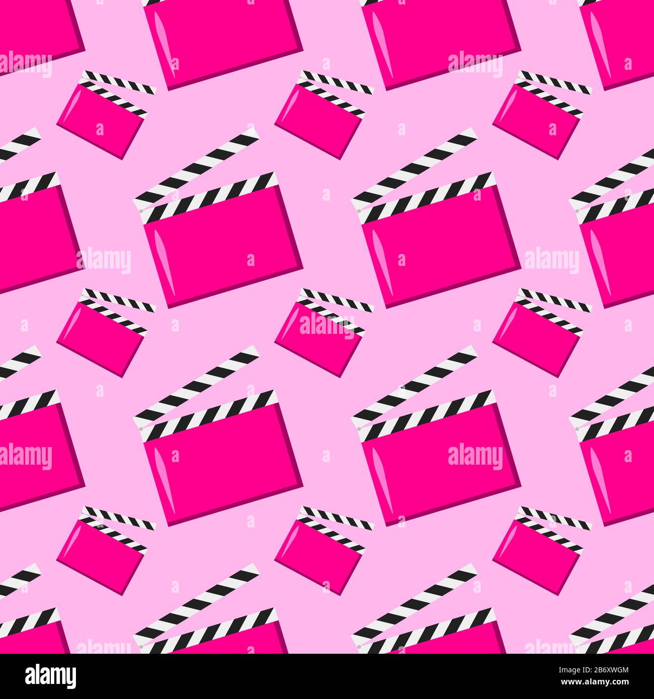 Clapperboard pattern, illustration, vector on white background. Stock Vector