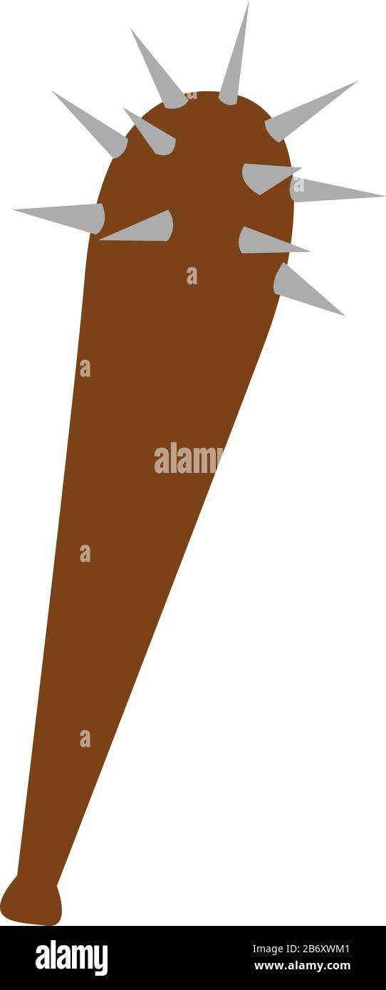 Wooden mace, illustration, vector on white background Stock Vector ...