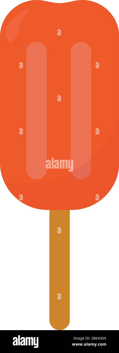 Orange ice cream, illustration, vector on white background. Stock Vector