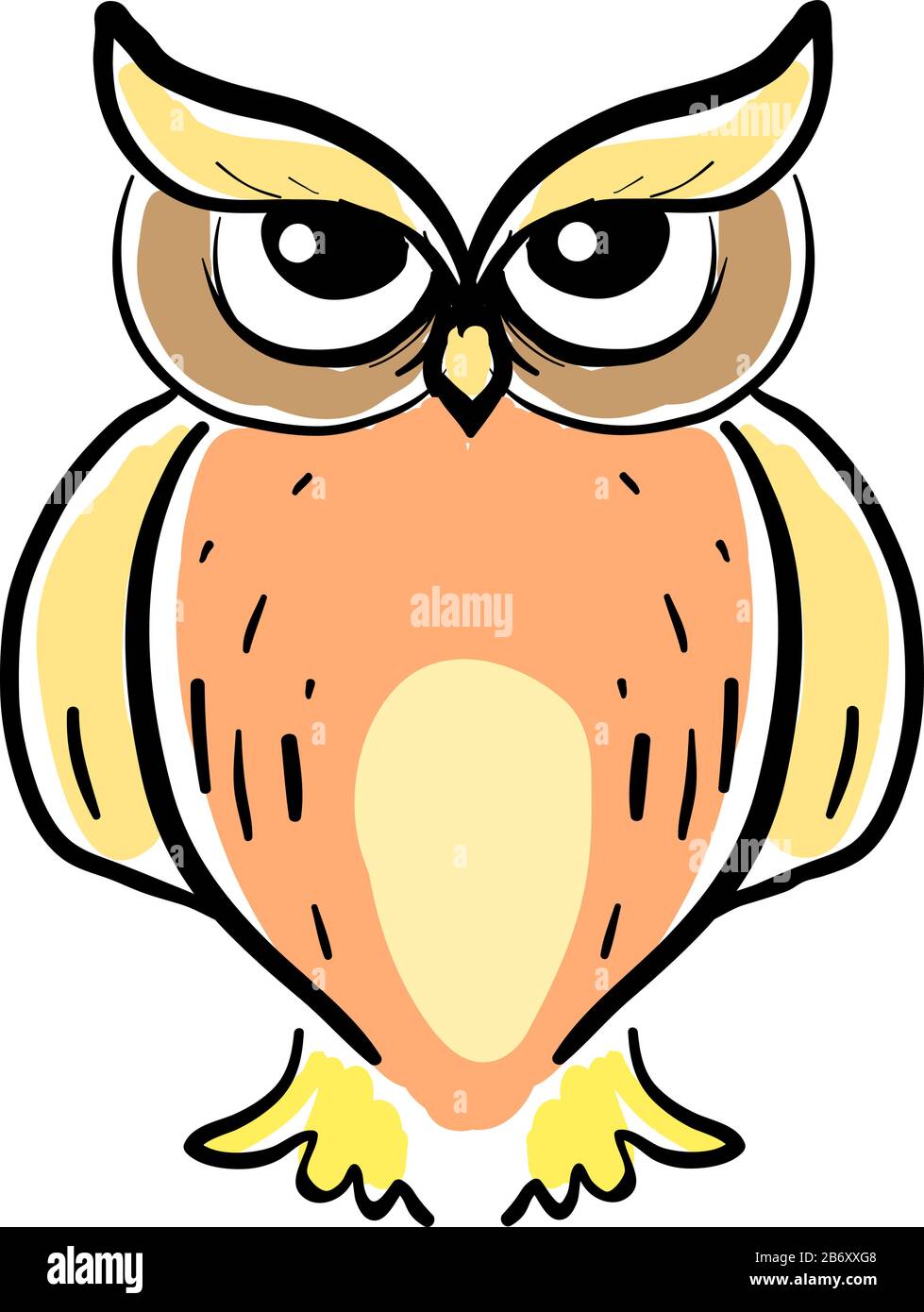 Orange owl, illustration, vector on white background Stock Vector Image ...