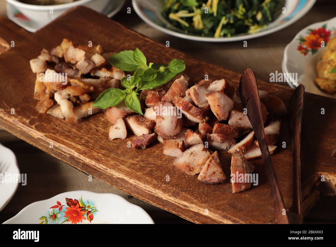 Se'i Daging NTT. Smoked pork dish from East Nusa Tenggara. Stock Photo