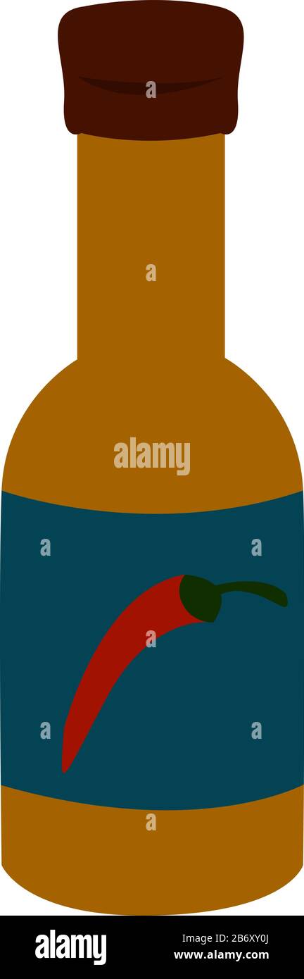 Hot sauce, illustration, vector on white background Stock Vector Image