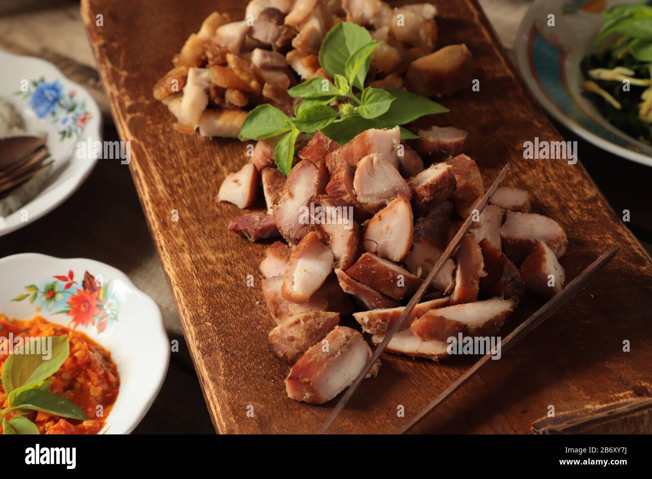 Se'i Daging NTT. Smoked pork dish from East Nusa Tenggara. Stock Photo