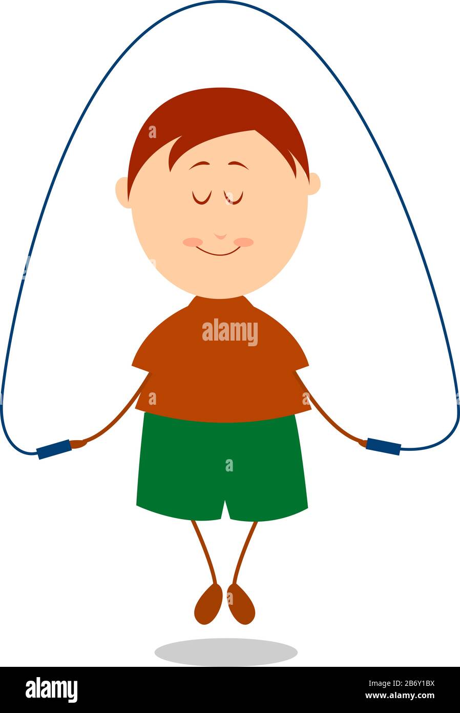 Skipping rope, illustration, vector on white background Stock Vector