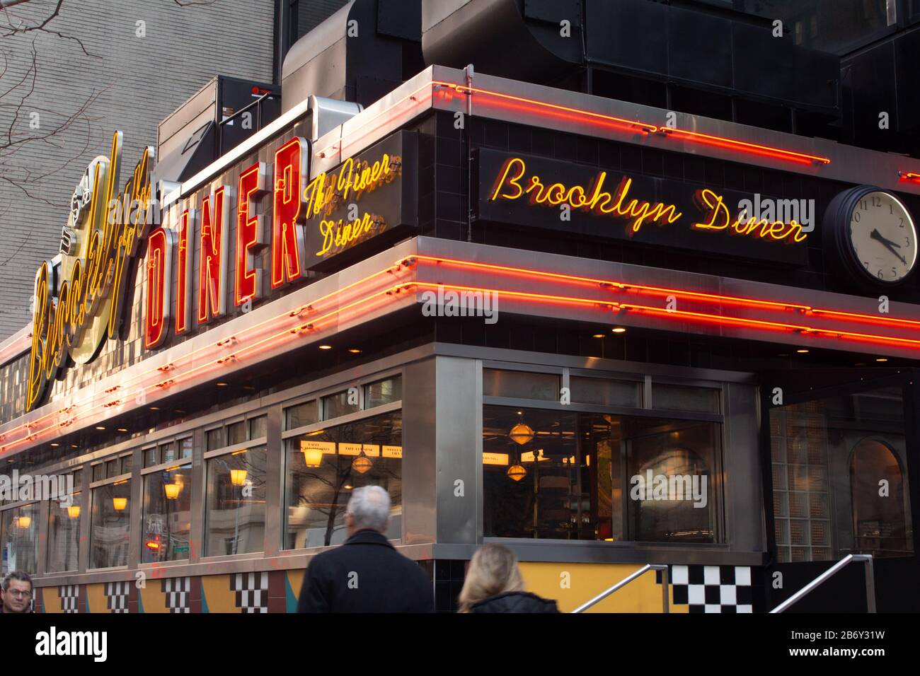 the brooklyn diner is actually in manhattan on w 57th st.. Retro diners are popular in new york Stock Photo