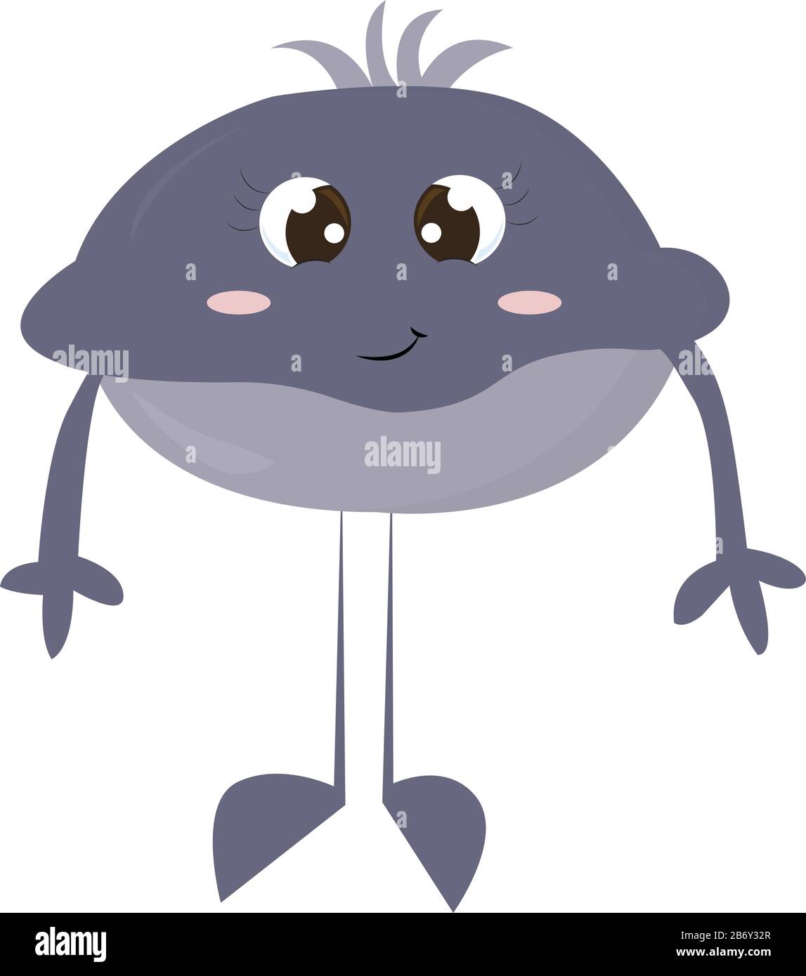 Purple monster, illustration, vector on white background. Stock Vector