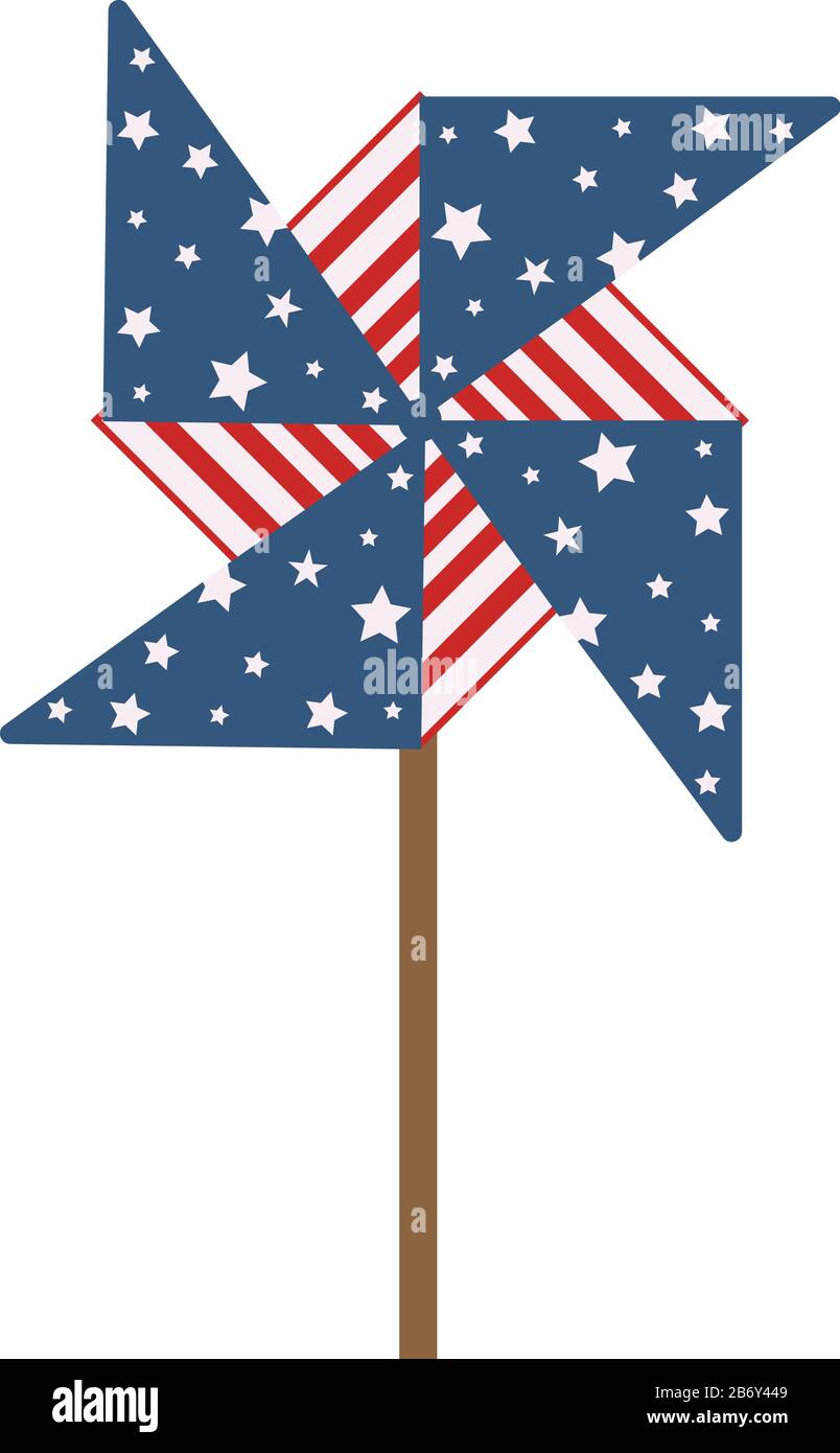 Small windmill, illustration, vector on white background. Stock Vector