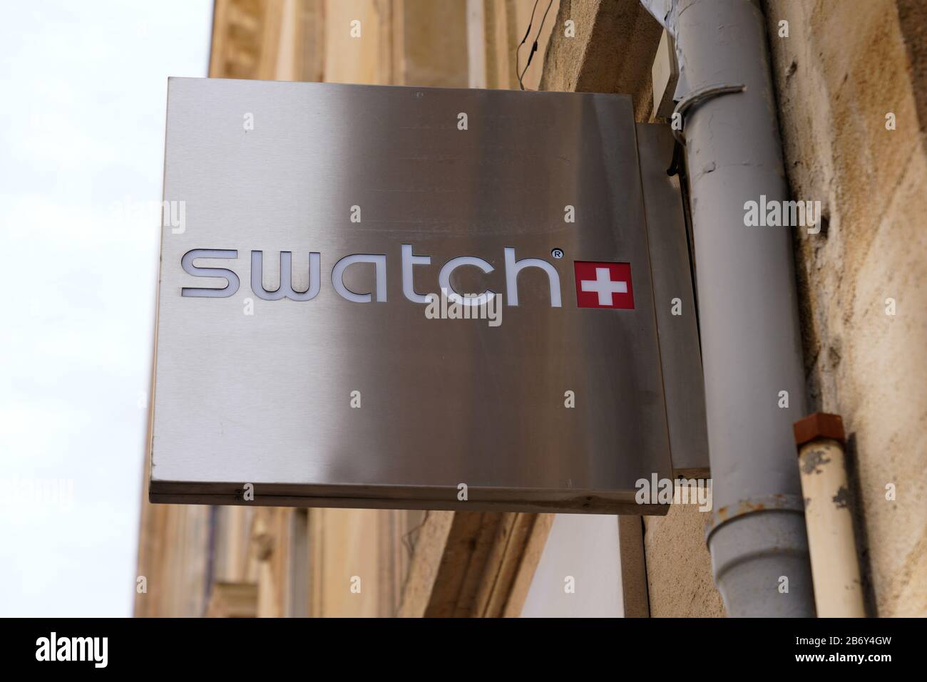 Bordeaux , Aquitaine / France - 09 18 2019 : Swatch sign swiss watch manufacturing Stock Photo