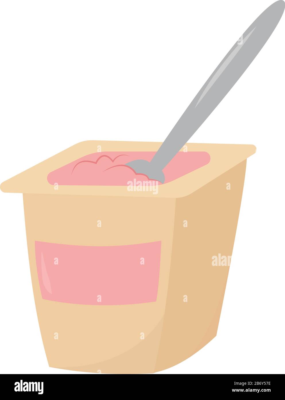 Frozen yogurt, illustration, vector on white background. Stock Vector