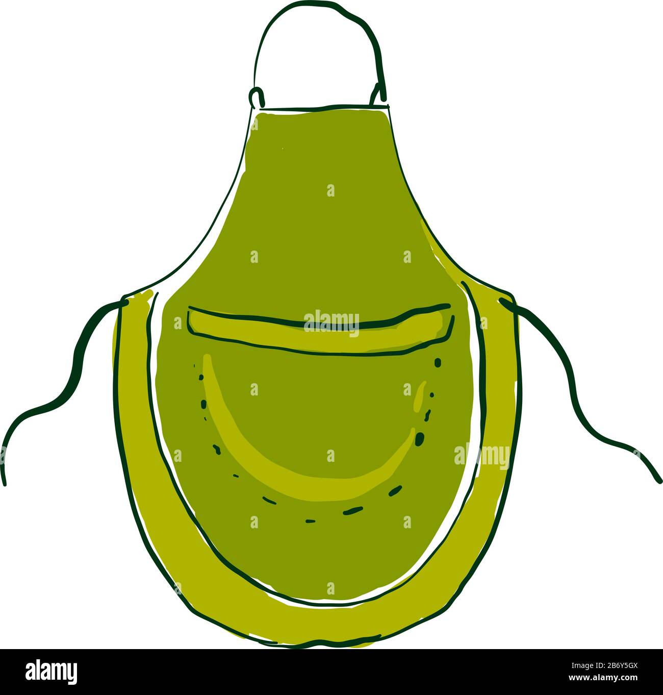 Green apron, illustration, vector on white background Stock Vector
