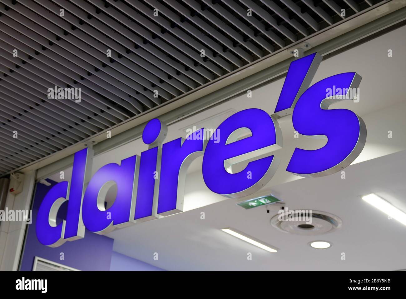 Bordeaux , Aquitaine / France - 12 04 2019 : Claires store sign logo Claire's American retailer of accessories and jewelry girls and teenagers shop Stock Photo