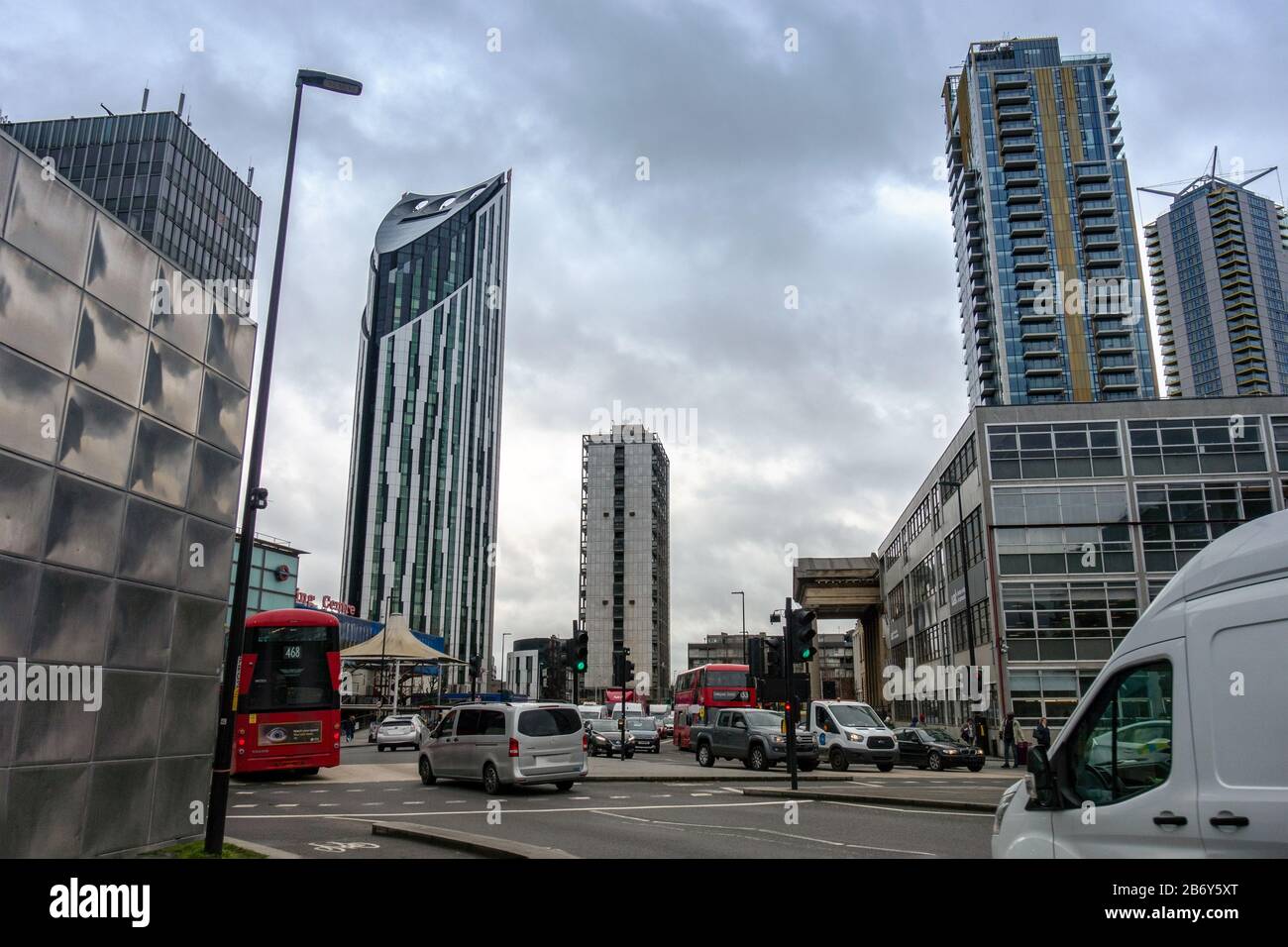 London Elephant castle street junction traffic Stock Photo