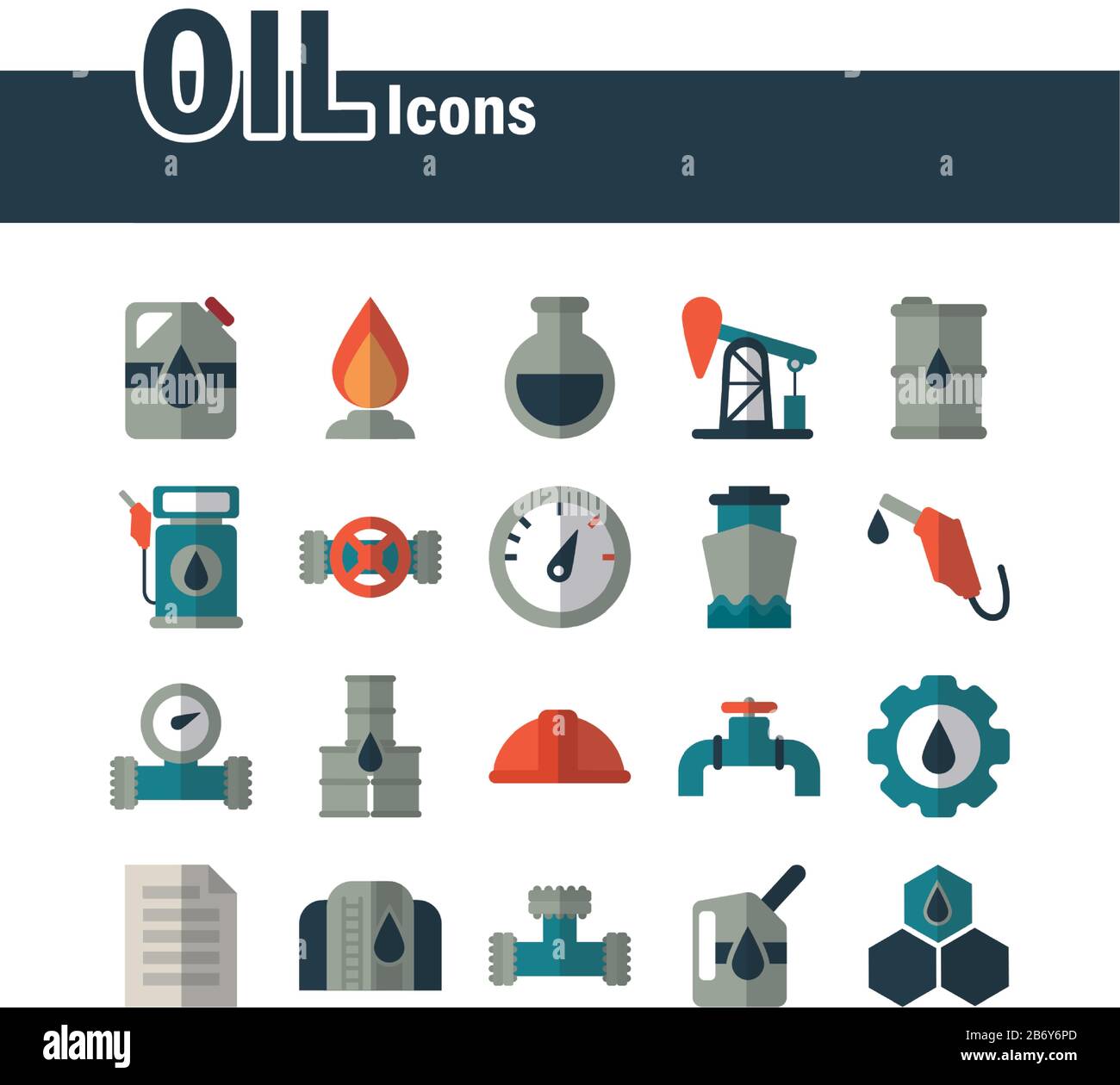 set of icons oil on white background vector illustration design Stock ...