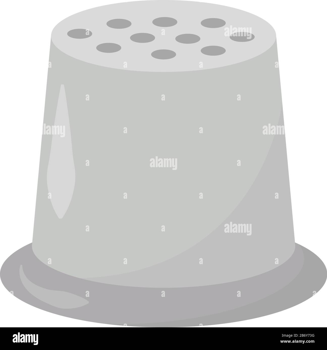 Thimble, illustration, vector on white background. Stock Vector