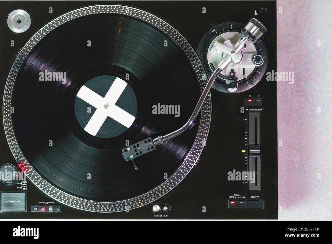 Close Up Of Modern Turntable Vinyl Record Player With Music Plate Needle On A Vinyl Record Concept Of Sound Technology Audio Equipment Stock Photo Alamy