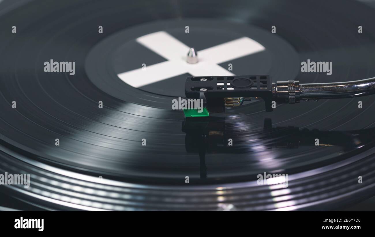 Close Up Of Modern Turntable Vinyl Record Player With Music Plate Needle On A Vinyl Record Concept Of Sound Technology Audio Equipment Stock Photo Alamy
