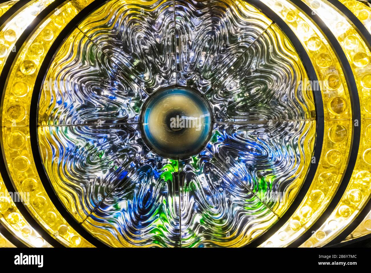 Japan, Honshu, Tokyo, Shinjuku, "The Eye of Shinjuku" Glass Artwork by Yoshiko Miyashita Stock